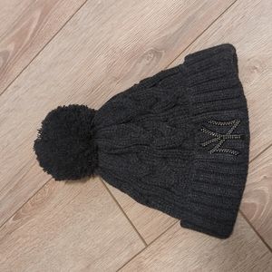 NY toque hat wool pompom MLB